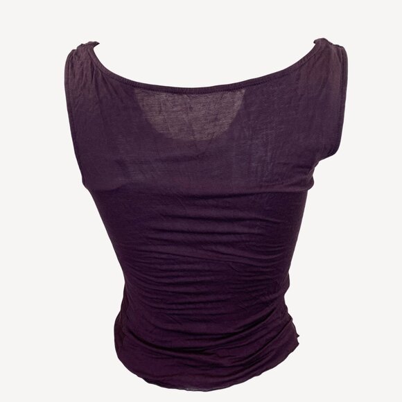 Express Womens Purple Sleeveless Drape Cowl Neck Top Two Layers Size S Small - Picture 3 of 11